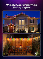 C9 Christmas Lights Outdoor, 66 FT 100 LED Connectable C9 String Lights with 8 Modes and Timer Extendable Xmas Tree Patio Roofline Garden Yard Holiday Party Indoor Outdoor Decoration, Multicolor