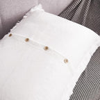 WERDIM Shaggy Fluffy Faux Fur Pillowcases 2 Pack Button Closure Velvet Pillow Shams Standard/Queen Size (White, 20 X 26 Inches)