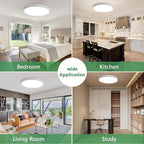 20 Inch Dimmable LED Flush Mount Ceiling Light, 40W,4350LM, 2700K/3000K/4000K/5000K/6000K CCT Selectable,White Round Flat Panel Low Profile Ceiling Light Fitures for Kitchen/Bedroom/Living Room