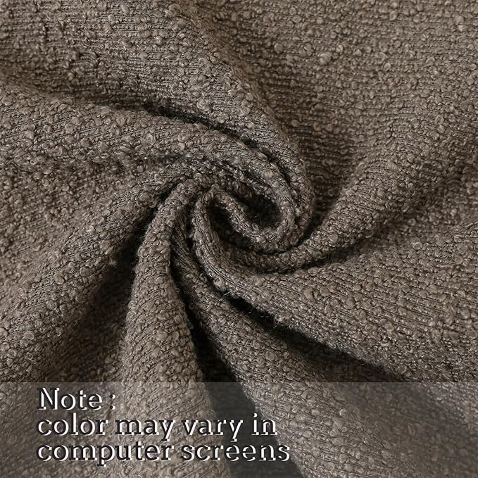 Jeneoo Light Brown Decorative Lumbar Thick Throw Pillow Covers Fine Textured Boucle Couch Cushion Case for Sofa Decor, Set of 1, 14 x 36 Inch