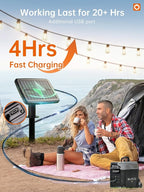 addlon 54FT(48+6) Solar String Lights Outdoor Waterproof with USB Port & Remote Control Dimmable Solar Patio Lights IP65 Solar Powered Edison LED Bulbs for Outside Bistro Camping