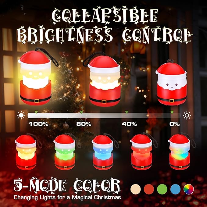 Christmas Gift EverBrite Santa Claus Lantern 3 Pack, 5 Light Modes Holiday Decoration Presents for Women and Men, AAA Batteries Contained Stocking Stuffers, Christmas Lights Indoor & Outdoor