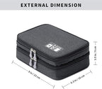 MIRLEWAIY Travel Cords Organizer Case Double-Layer Electronic Accessories Carrying Bag for Charger Cables Adapter USB Sticks Leads Memory Cards, Black