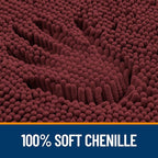 OLANLY Bathroom Rugs 44x24, Extra Soft Absorbent Chenille Bath Rugs, Rubber Backing Quick Dry, Machine Washable Bath Mats for Bathroom Floor, Tub and Shower, Home Decor Accessories, Andorra Red-Brown