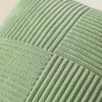 MIULEE Sage Green Corduroy Pillow Covers Pack of 2 Boho Decorative Spliced Throw Pillow Covers Soft Solid Couch Pillowcases Cross Patchwork Textured Cushion Covers for Living Room Bed Sofa 18x18 inch
