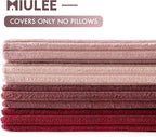 MIULEE Boho Farmhouse Christmas Throw Pillow Covers 18x18 Inch Set of 4 Romantic Decorative Cushion Covers Spring Corduroy Home Decor for Feminine Valentines Couch Bed Sofa Living Room Aesthetic Pink