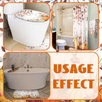 Newwiee 7 Pcs Fall Pumpkin Shower Curtain Sets Vintage Pumpkin Bathroom Set Thanksgiving Bathroom Curtain Shower Set Include Towels Non Slip Rugs Toilet Lid Cover Bath Mat(Fall Pumpkins Leaves)