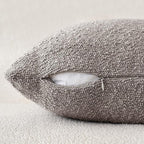MIULEE Pack of 1 Silver Grey Textured Boucle Throw Pillow Cover Soft Decorative Couch Accent Solid Lumbar Pillow Case for Cushion Chair Sofa Bedroom Livingroom Home Decor，18x18 Inch
