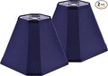 GO&SO Blue Lamp Shade Bell Lamp Shades Set of 2,Scalloped Lamp Shade 6.5"Top x 13"Bottom x 11.2"Slant Height x 10.5''Vertical Height, Silk Fabric Lamp Shades for Table Lamps,Floor Lamp,Easy Assembly
