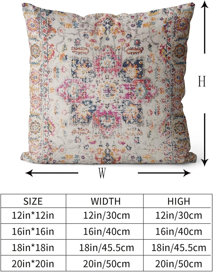 Snycler Boho Throw Pillow Covers 18x18 inch Set of 2 Burnt Yellow Terracotta Rust Colored Throw Pillows Double Sided Boho Home Soft Decor for Bedroom Living Room Couch & Sofa (No Inserts)
