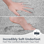 Bathroom Rugs 30" x 46", Non-Slip Extra Soft Absorbent Bath Rugs, Machine Washable Quick Dry Bath Mats for Bathroom Floor, Shower, Bathtub and Sink, Light Grey & Grey