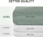 No Hooks Linen Textured Shower Curtain with Snap-in Fabric Liner Set, Hotel Shower Curtain Set for Bathroom with See Through Top Window, Waterproof & Washable, 72Wx74H, Green