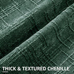 decorUhome Christmas Green Chenille Throw Pillow Covers 24x24 Set of 2 Thick Textured Slubby Couch Pillow Covers Farmhouse Accent Modern Neutral Decorative Pillow Cases for Bed Sofa Living Room
