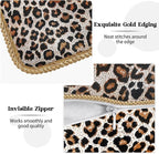 KSLIDS Leopard Print Faux Fur Soft Velvet Throw Pillow Covers Set of 2 Brown Black Cheetah Decorative Pillow Covers 18x18 Inch Animal Pillow Case for Sofa Couch Bedroom Farmhouse Home Decor