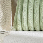 DEELAND Pack of 2,Double-Sided Faux Fur Plush Decorative Throw Pillow Covers Fuzzy Striped Soft Pillowcase Cushion Covers for Sofa Couch Bedroom Green 24x24 inch