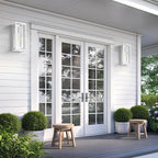 15" Motion Sensor Outdoor Lights, 2 Pack Large White Outdoor Light Fixture, 3 Lighting Modes Waterproof Anti-Rust Wall Sconces, Exterior Lighting Fixtures for Front Door, Porch, Garage