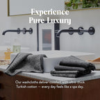 Brooklinen Super-Plush Turkish Cotton Washcloths Set of 2 Cotton, 820 GSM, Highly Absorbent, Machine Washable, Perfect for Home & Bathroom (13" x 13", Marlled Black)