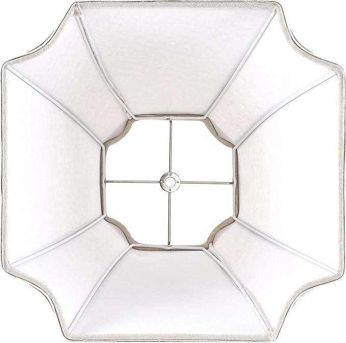 GOSO 1 Pc Square Cut Corner Medium Lampshade 13.2", Beige Fabric Lamp Shade for Table and Floor Lamps, 6.5x13.2x10.6" Spider Octagonal Lamp Shades Replacement for Bedroom DIY Bell, Easy Assembly