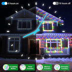 82FT 810 LED Outdoor Christmas Lights - 180 Ice Drops, 12 Modes with Timer Memory Dimmable, Waterproof Hanging Ice String Light for Holiday Wedding Garden Fence House Tree Outside Decor (Multicolor)