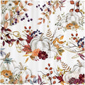 Funnytree 72"x72" Autumn Boho Pumpkins Watercolor Floral Leaves Rustic Fall Thanksgiving Harvest Farmhouse Shower Curtain for Bathroom Decor Machine Washable (Hooks Not Included)