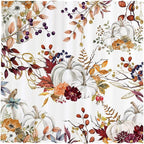 Funnytree 72"x72" Autumn Boho Pumpkins Watercolor Floral Leaves Rustic Fall Thanksgiving Harvest Farmhouse Shower Curtain for Bathroom Decor Machine Washable (Hooks Not Included)