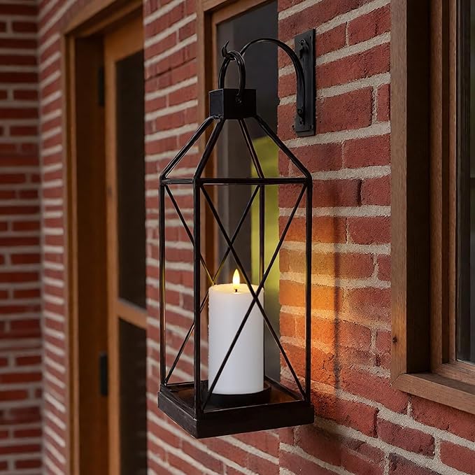 Waterproof Flickering Auto Timer White Plastic Flameless Candles with Candle Grease, 3" x4" 5" 6" 7" Outdoor LED Long Lasting Battery Operated Remote Control Pillar Candles, Pack of 4