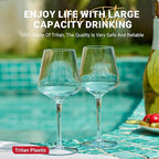 MICHLEY Floating Wine Glasses for Pool 15 OZ Unbreakable Tritan Plastic Stemmed Red Wine Glasses Ideal for Beach Bar Camping Dishwasher Safe, Set of 4
