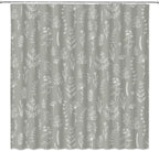 Grey Botanical Shower Curtain Vintage Herbs Floral Farmhouse Cute Boho Leaves Plant Retro Flowers Bathroom Curtain Set with Hooks(36" WX70 H)