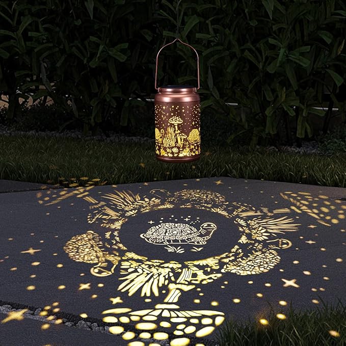 2 Pack Turtle Solar Lights Outdoor Waterproof Hanging Solar Lantern Outdoor Gifts for Women Mom, Outdoor Lights for Patio Yard, Lawn, Tabletop, Pathway, Landscape, Garden Decor, BY-DL-2PC-4