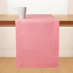 D'Moksha Homes Linen Dusty Pink Table Runner 108 Inches Long - 100% Pure Linen 14 x 108 Inch Table Runner for Fall, Autumn and Halloween - Classic Hemstitch