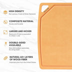 BESTCOOK Wood Fiber Cutting Board Set of 3, Composite Chopping Boards with Juice Groove, Dishwasher Safe, Non-Toxic, BPA-Free, Non-Porous, Non-Slip Feet, Durable for Cutting Meat, Vegetables, Fruit