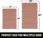 H.VERSAILTEX Waffle Bath Mat Super Absorbent Bathroom Mats Non Slip Bath Rugs for Bathroom Floor Machine Washable Ultra Soft Bathroom Rugs for Beside Tub, (32 x 20 Plus 24 x 17 - Inches, Soft Pink)