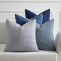 MIULEE Blue Decorative Pillow Covers 16x16 Inch Set of 4 Boho Western Farmhouse Home Decor Couch Throw Pillows Summer Coastal Corduroy Pillowcases Industrial for Sofa Living Room Bed