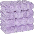 American Soft Linen Luxury Hand Towels for Bathroom, 600 GSM 100% Cotton Turkish 4 Piece Hand Towel Set, 600 GSM Hand Face Towels for Kitchen, Lilac Hand Towels