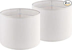 Beige Bamboo Knot Linen Textured Lamp Shades Set of 2 Large Drum Lamp Shade 16``Top x 16``Bottom x 12``High(Spider) Farmhouse Lampshade for Table Lamp & Bedside Lamp - Replacement Lampshade