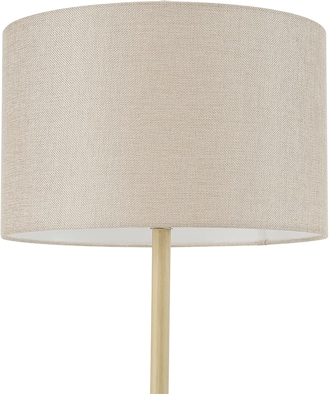 GLOBE Electric 65906 62" Floor Lamp, Light Faux Wood, Jute Shade, On/Off Rotary Switch on Socket