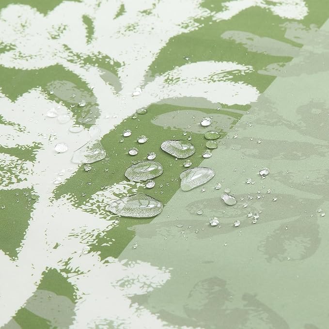 Long Fabric Shower Curtain, Green Plant Shower Curtains for Bathroom, Waterproof Bathroom Curtains, 72" W x 78" H