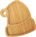 TJ POP Christmas Hat Bamboo Serving Platter - Santa Hat-Shaped Holiday Snack Tray with Hanging Hole, Natural Wood Appetizer Tray Charcuterie Board for Candy, Cookies, Party Decor (10” x 9”)