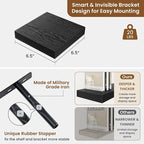 fuqing Floating Shelves for Wall, Wall Mounted Wood Floating Shelf with Invisible Brackets for Living Room, Bathroom, Bedroom, Kitchen Storage and Decor,6.5 Inch Set of 3, Black