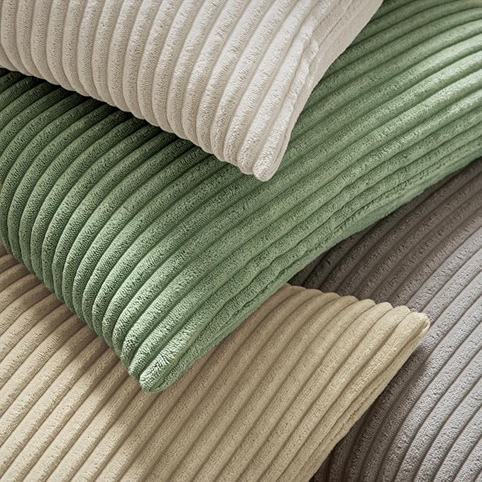 MIULEE Pack of 2 Pillow Covers Soft Soild Decorative Square Throw Pillow Covers Set Cushion Cases Pillowcases for Sofa Bedroom Car 20 x 20 Inch 50 x 50 Cm Sage Green