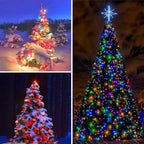 Multicolor Solar Christmas Lights 2Pack Total 180FT 500LED, String Light Outdoor Waterproof, Auto On/Off with 8 Modes Solar Twinkle Lights for Outside Tree Christmas Decorations (Multicolor)
