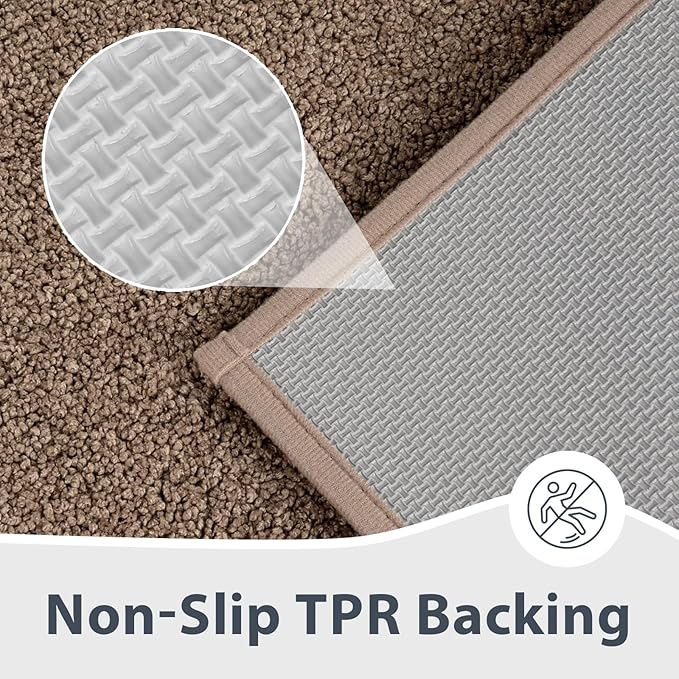 Bathroom Rugs 20" x 30", Non-Slip Extra Soft Absorbent Bath Rugs, Machine Washable Quick Dry Bath Mats for Bathroom Floor, Shower, Bathtub and Sink, Grayish Brown & Coffee