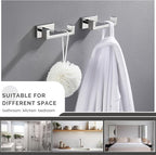 Angle Simple Double Towel Hooks, SUS 304 Stainless Steel Robe Coat Wall Hooks for Bathroom, Polished Chrome, 2 Pack