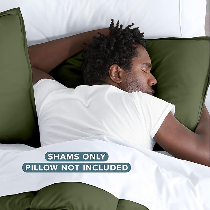 Bare Home King Pillow Sham Covers - Set of 2 - Premium 1800 Ultra-Soft Microfiber - Double Brushed - Bed Pillow Shams - Pillows Not Included (Set of 2, Cypress Green)