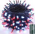 Joomer Battery Christmas Lights, 66ft 200LED Fairy Lights Battery Operated Timer 8 Modes Waterproof for Outdoor Home Garden Party Holiday Christmas Trees Decoration (Red White)