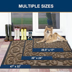Smiry Welcome Door Mat Outside Entrance, Heavy Duty Trap Dirt and Moisture Easy Clean Low Profile Patio Porch Indoor Outdoor Front Doormat for Entry, 29.5x17 Inch, Brown/Welcome