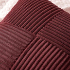 MIULEE Christmas Burgundy Corduroy Pillow Covers Pack of 2 Boho Decorative Spliced Throw Pillow Covers Soft Solid Couch Pillowcases Cross Patchwork Cushion Covers for Living Room Bed Sofa 18x18 inch