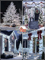 6 Pack Christmas Solar String Lights Outdoor Waterproof, 198FT 600 LED Green Wire Solar Fairy Lights with 8 Modes, Solar Twinkle Lights for Garden Tree Patio Fence Christmas Decorations (Cool White)