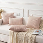 Kevin Textile 2 Packs Light Pink 26x26 Pillow Covers Euro Pillow Covers with Stripe Pattern Big Throw Pillow Covers for Valentines Day Gifts Couch Bedroom 66x66 cm