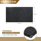 Yimobra Front Door Mat Outdoor Indoor Entrance, 100% Waterproof All-Season All Weather Doormat, Welcome Matt Outside Entry, Non Slip, Low Profile, Heavy Duty Patio Porch Floor Mat,29.5 x 17, Dark Grey
